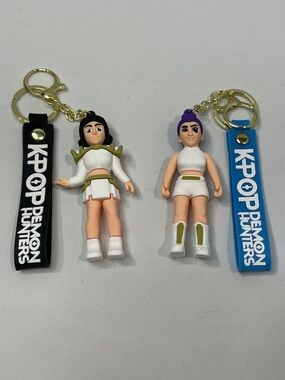K POP Demon Hunters Rumi & Mya Silicone Keychain/Bag Charm Duo